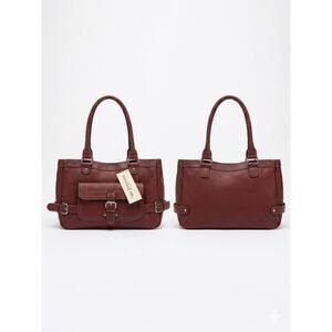 emilie m. Brown Faux Leather Handbag Tote Bag New With Tags